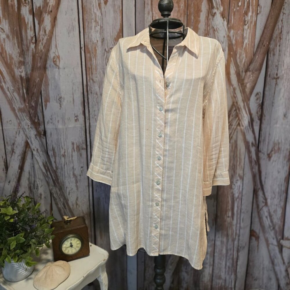 Light Yellow 3/4-sleeved button-down